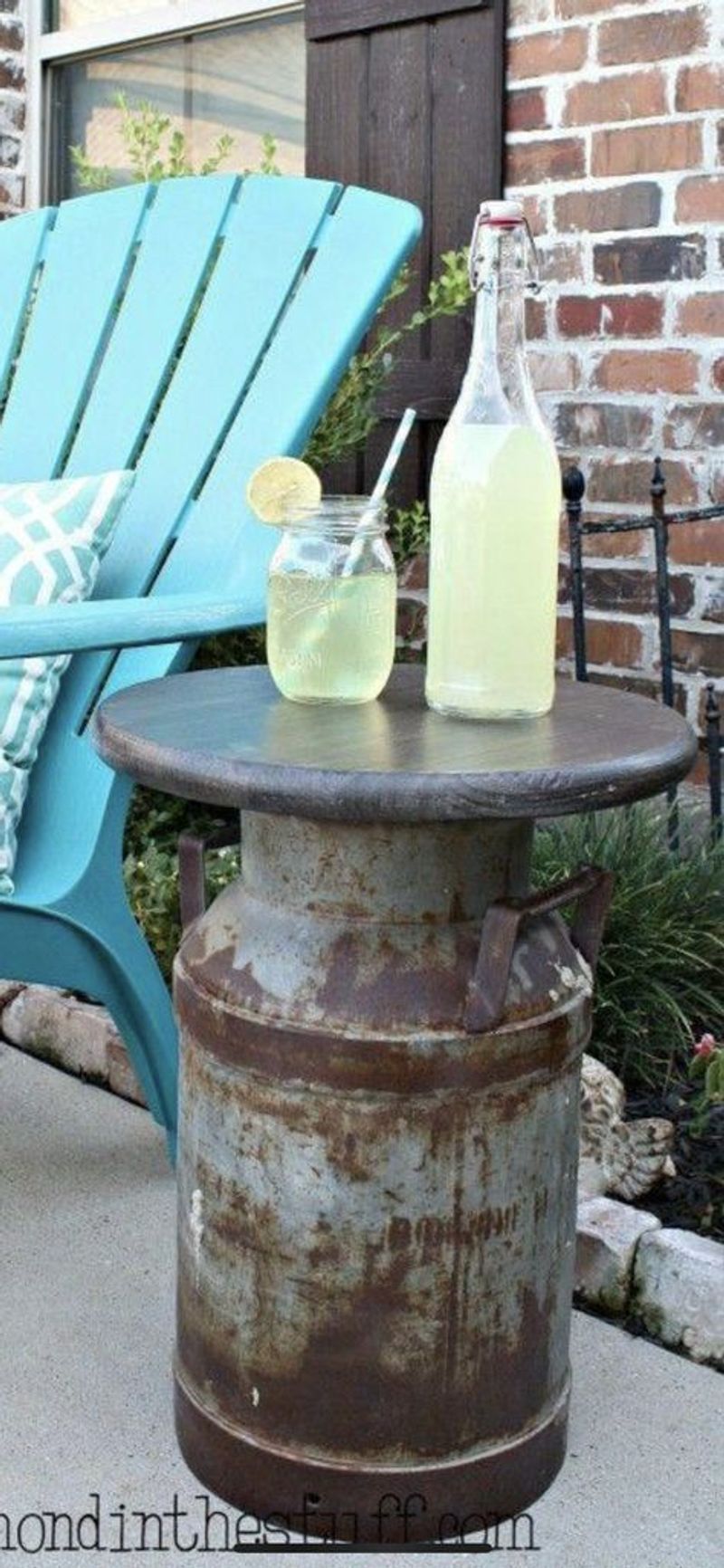 Antique Milk Can Accent Table
