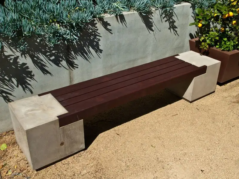 DIY Concrete Garden Bench
