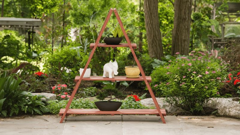 Repurposed Ladder Shelves