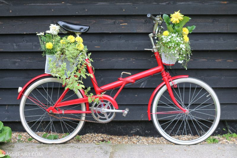 Artistic Painted Bicycle Planter