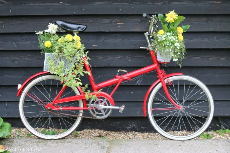 Artistic Painted Bicycle Planter