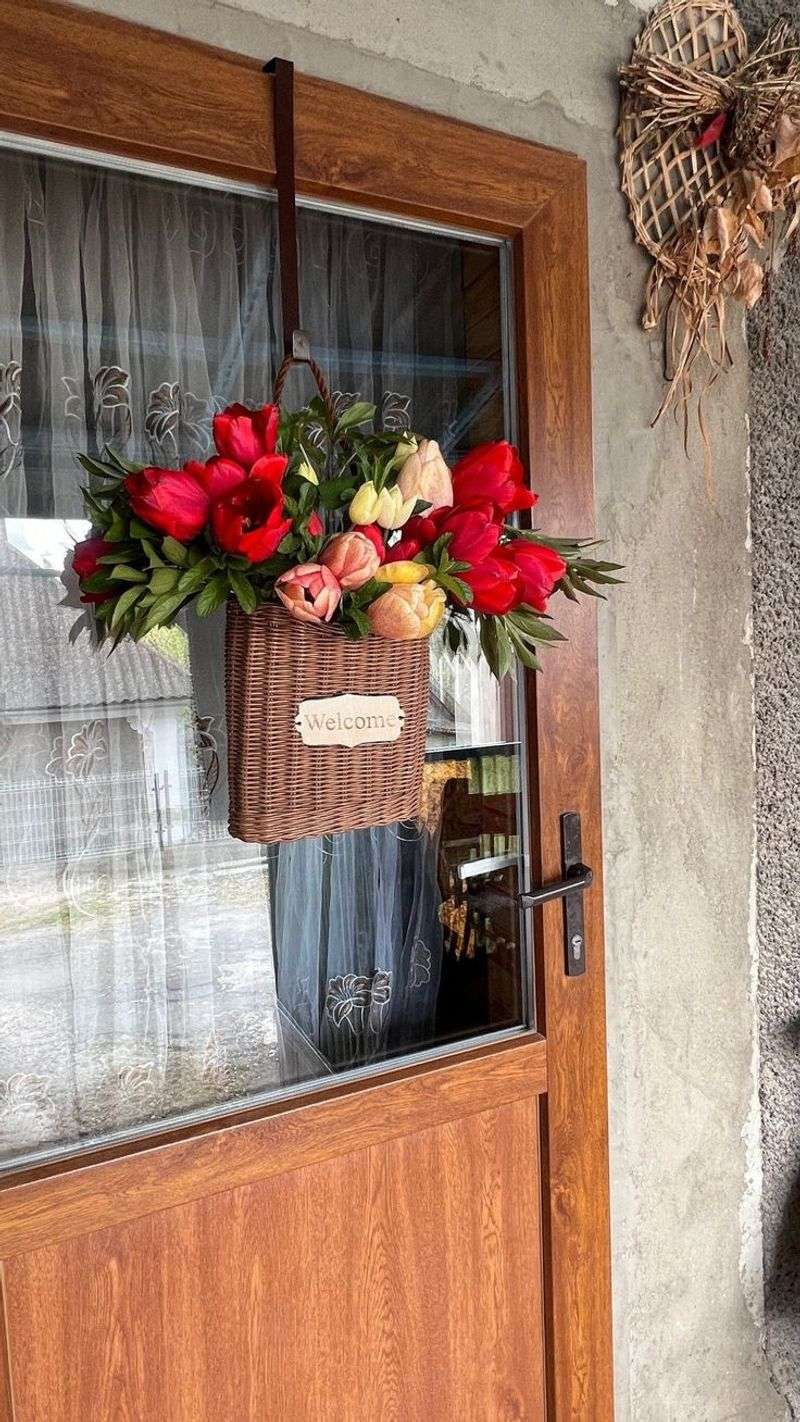 Wicker Basket Welcome Sign