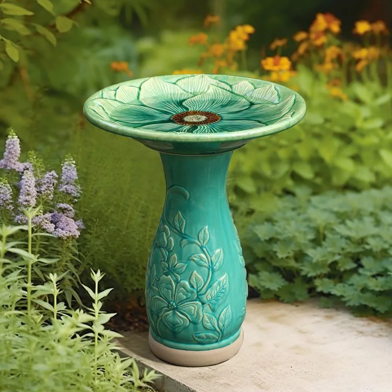 Glazed Ceramic Birdbaths