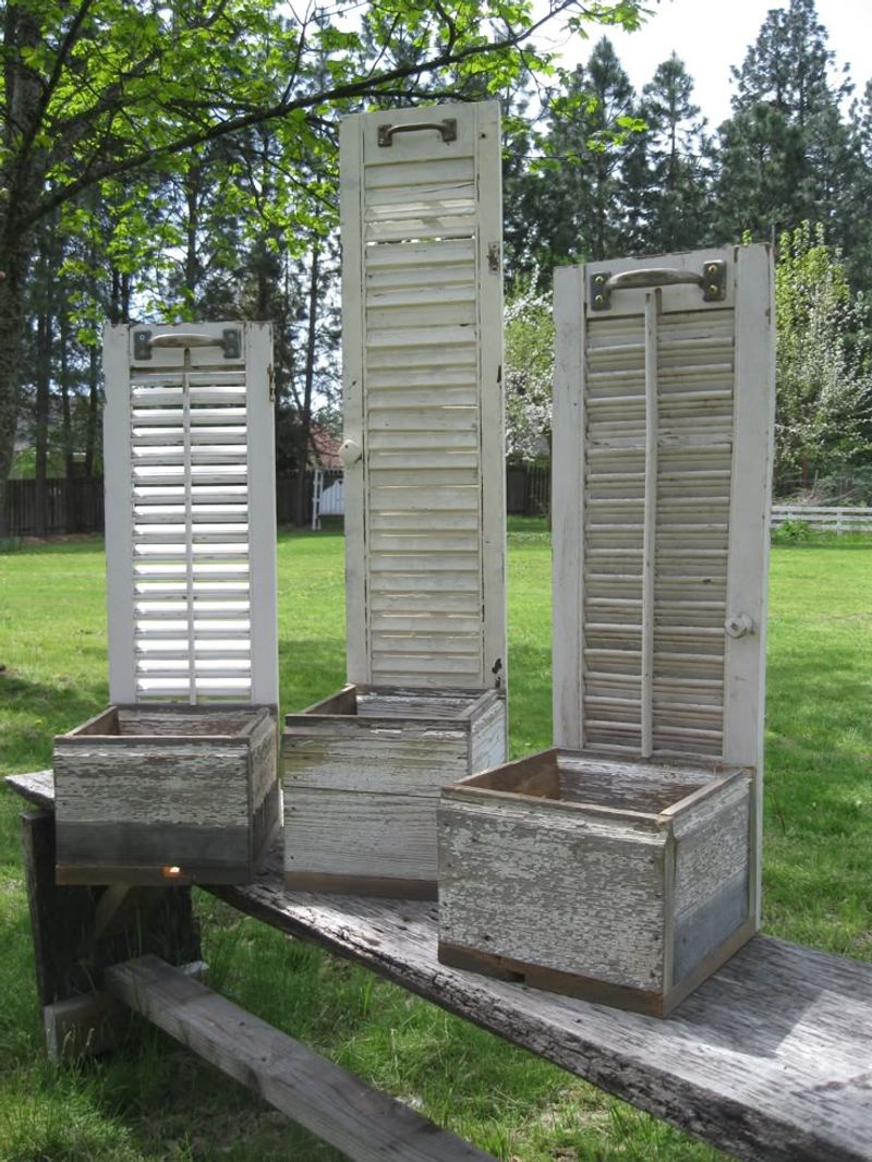 Repurposed Window Shutter Planters