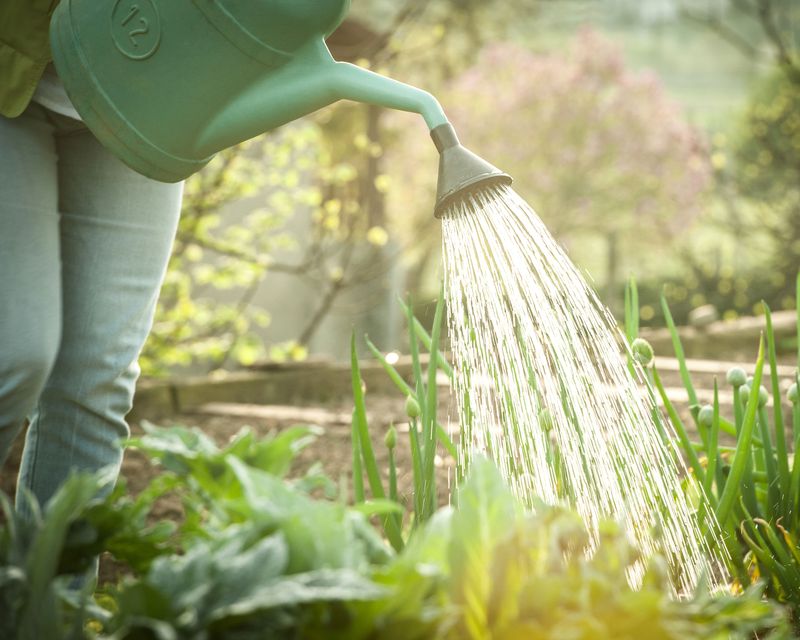 Watering Plants in the Evening