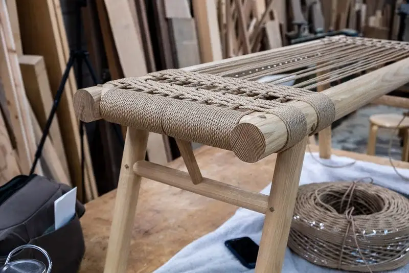 Rope-Wrapped Tree Bench