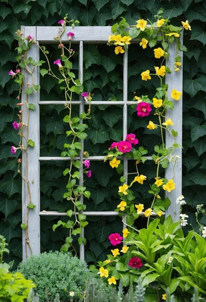Vintage Window Frame Trellis