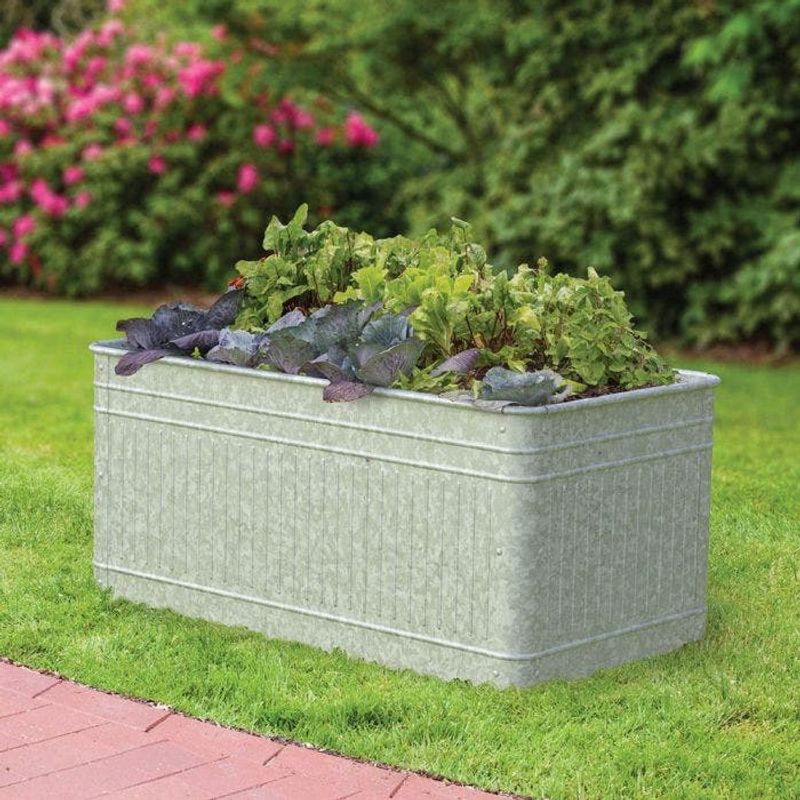 Metal Trough Planter