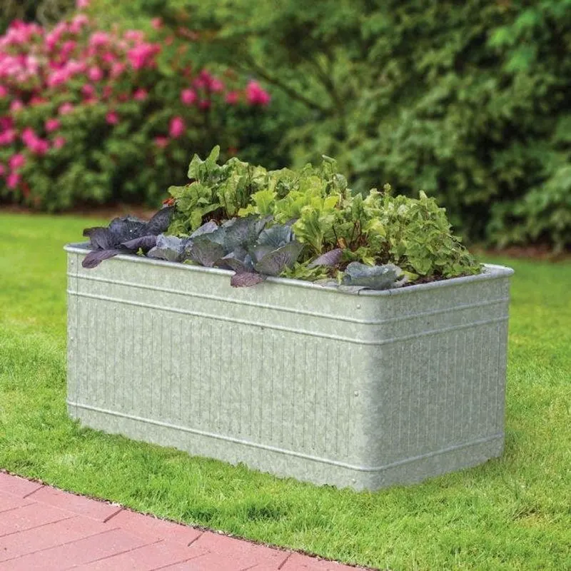 Metal Trough Planter