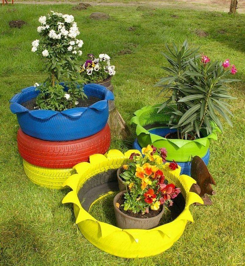 Tire Flower Beds