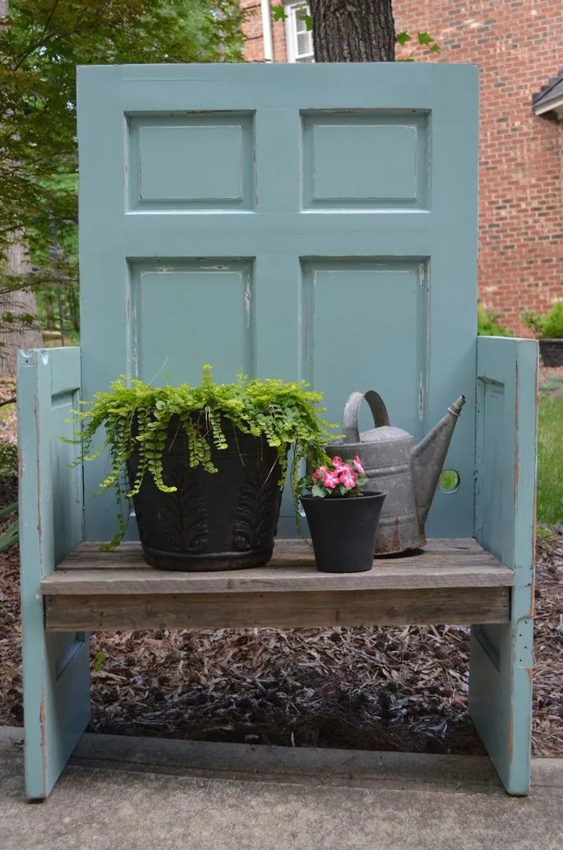 Repurposed Door Garden Bench