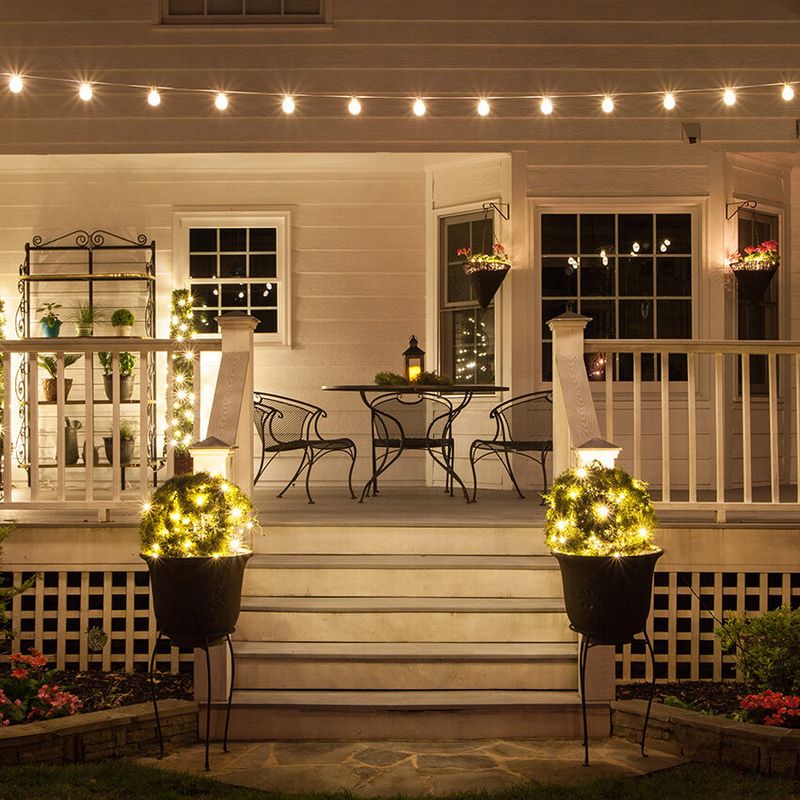 Bistro Set with String Lights