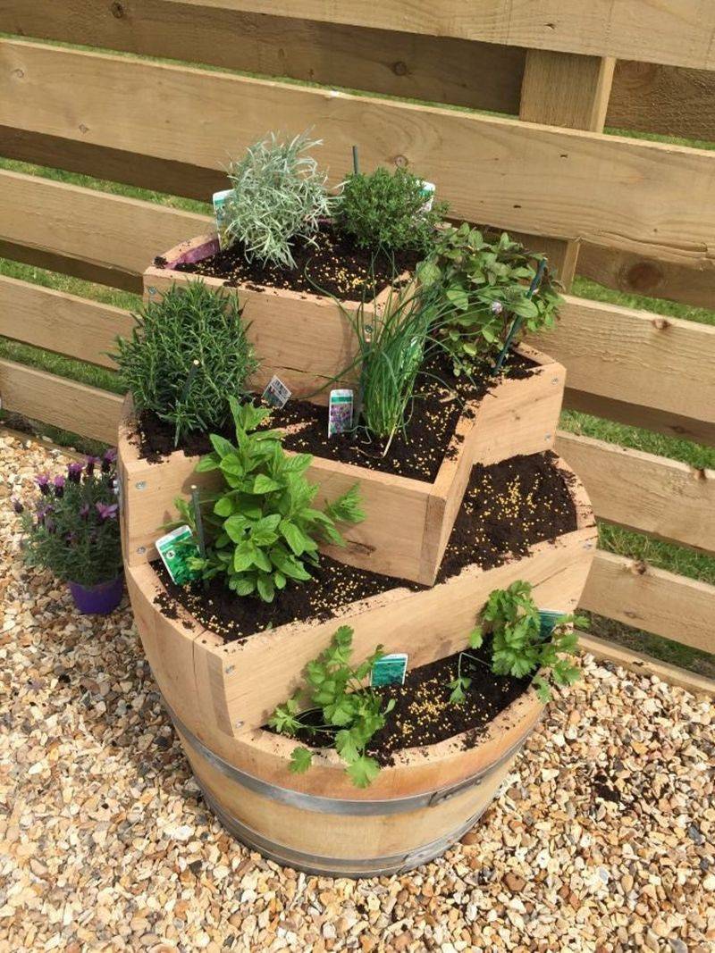 Tiered Barrel Tower Garden