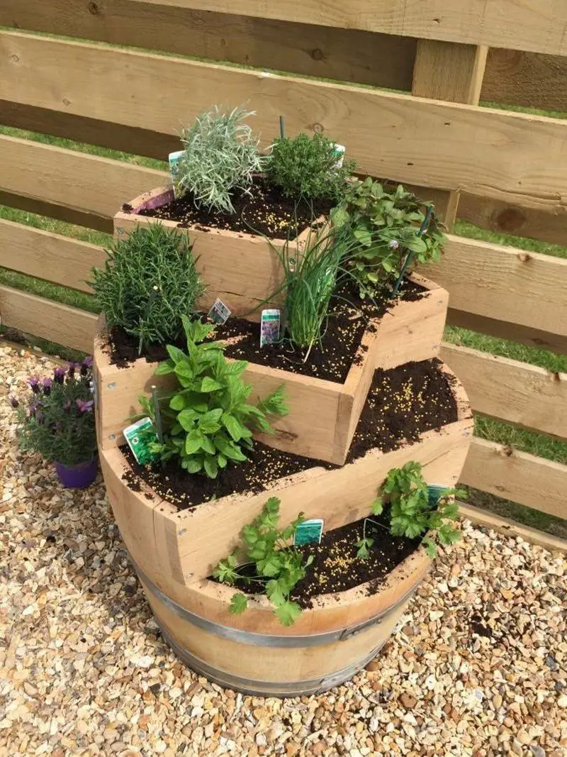 Tiered Barrel Tower Garden