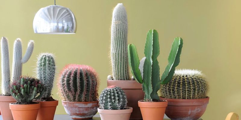 Cactus Cluster in Decorative Trays