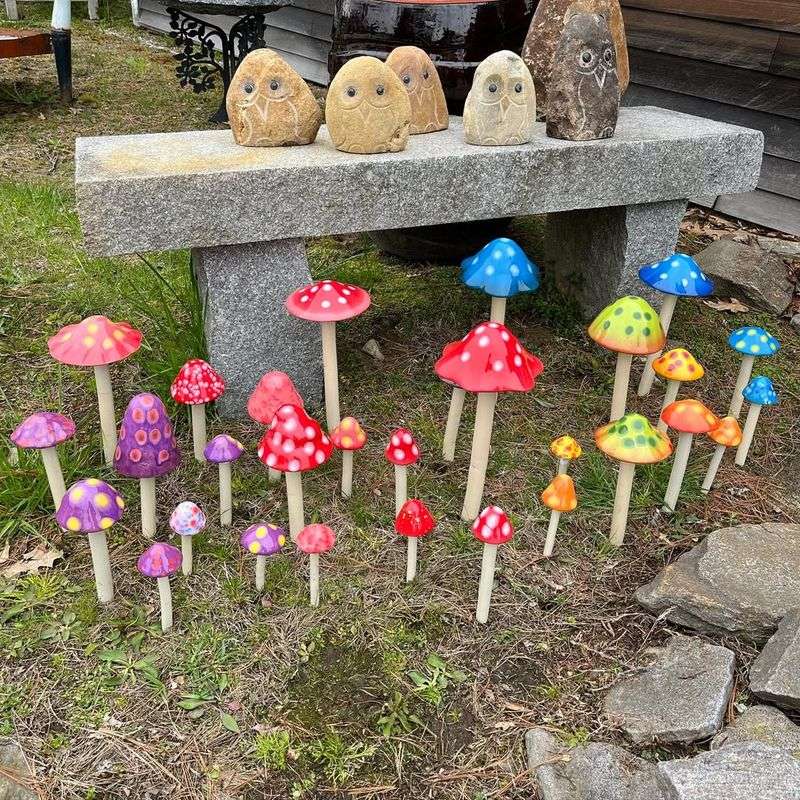Ceramic Garden Mushrooms