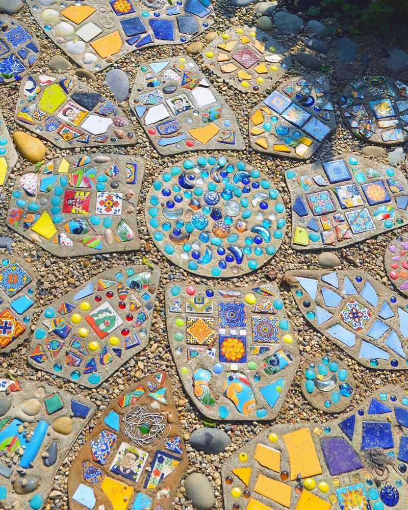 Custom Mosaic Stepping Stones
