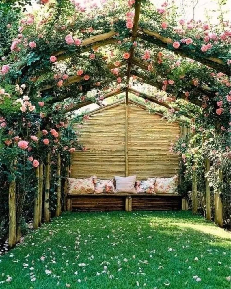 DIY Garden Trellis with Climbing Flowers