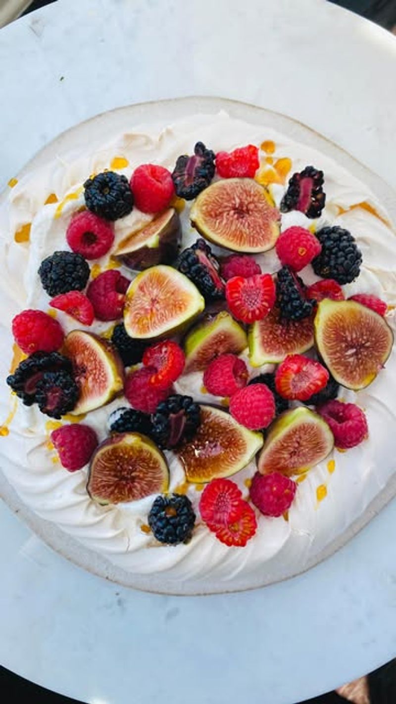 Fig and Strawberry Pavlova