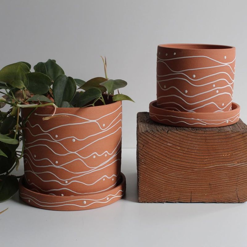 Geometric Terracotta Planter