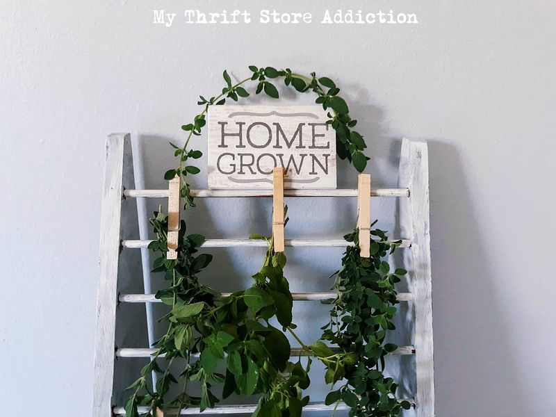 Herb Drying Rack from an Old Ladder