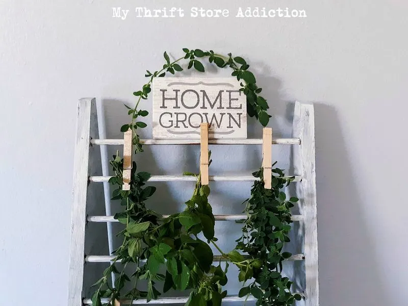Herb Drying Rack from an Old Ladder