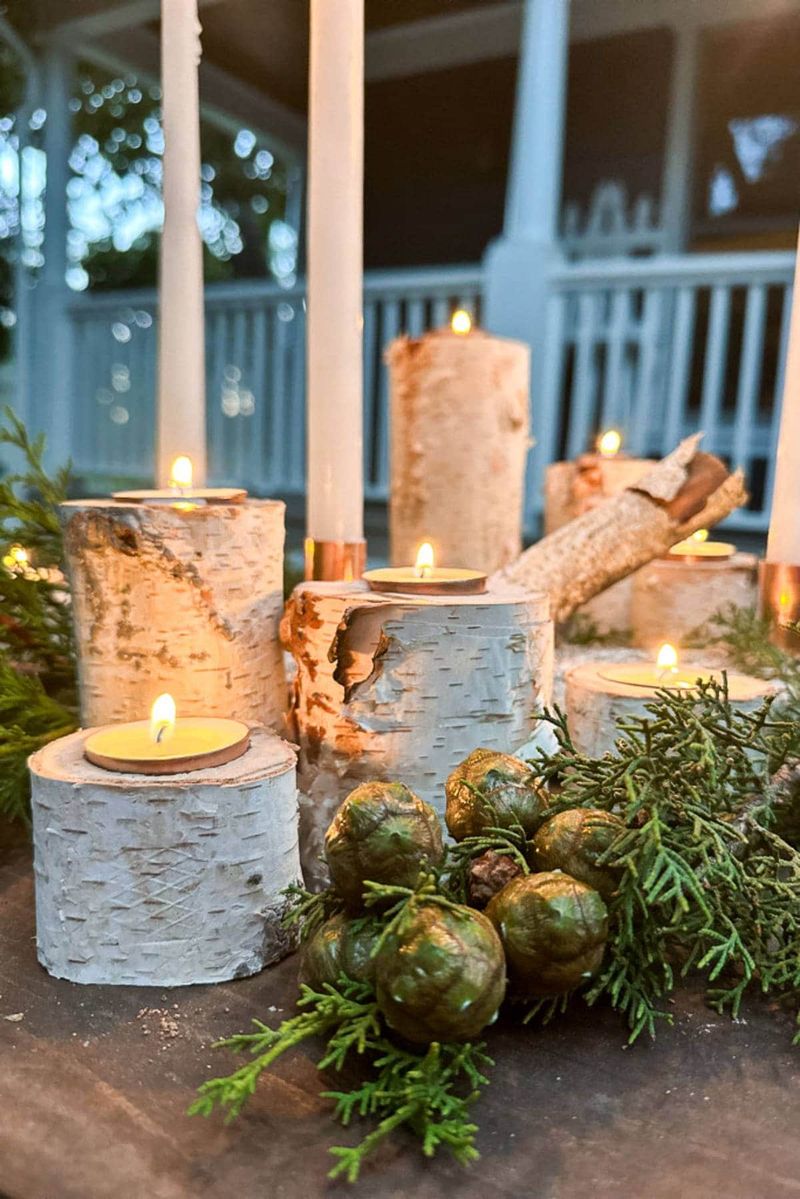 Log Candle Holders