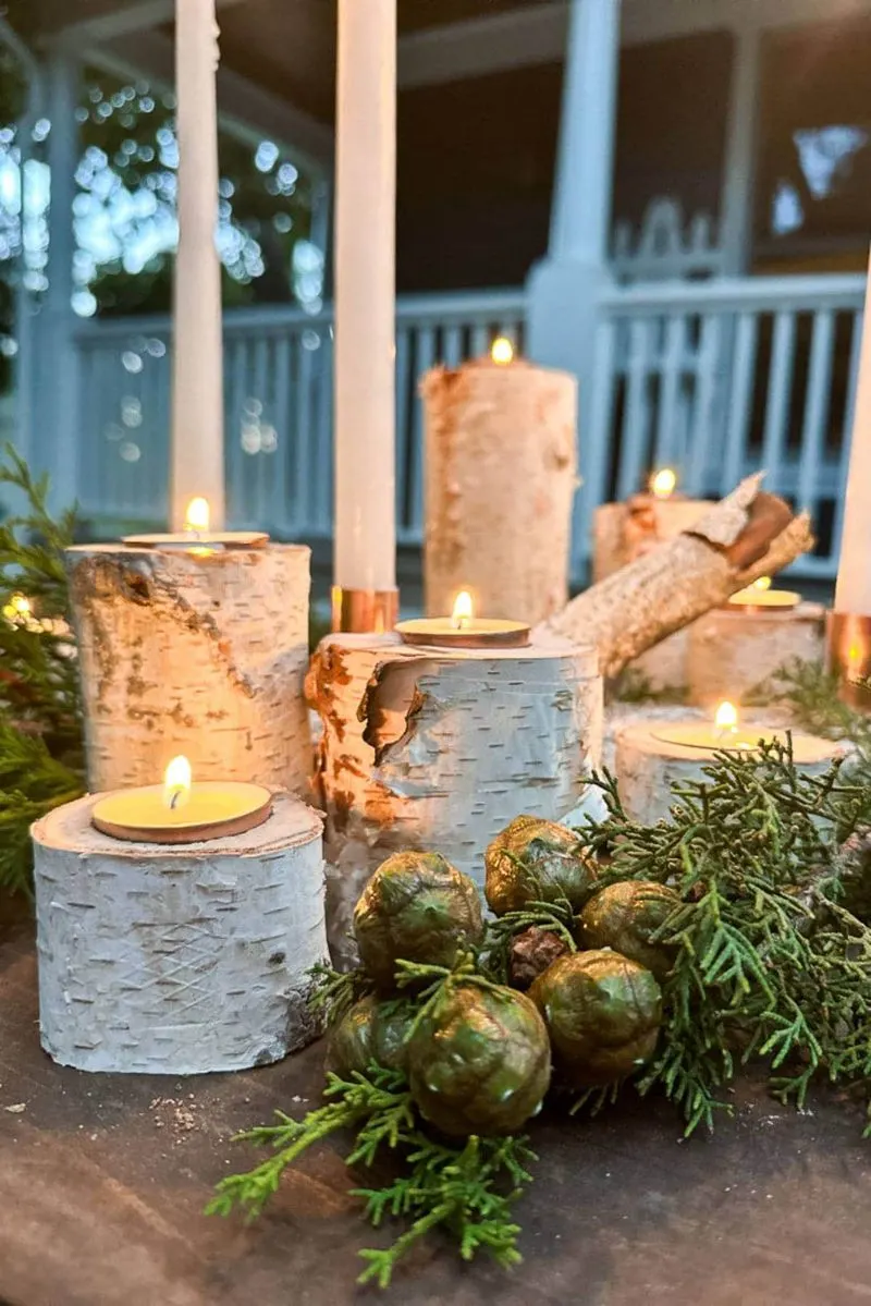 Log Candle Holders
