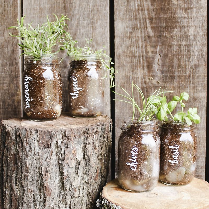 Mason Jar Herb Garden