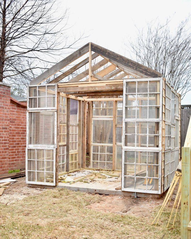 Old Window Frame Greenhouse