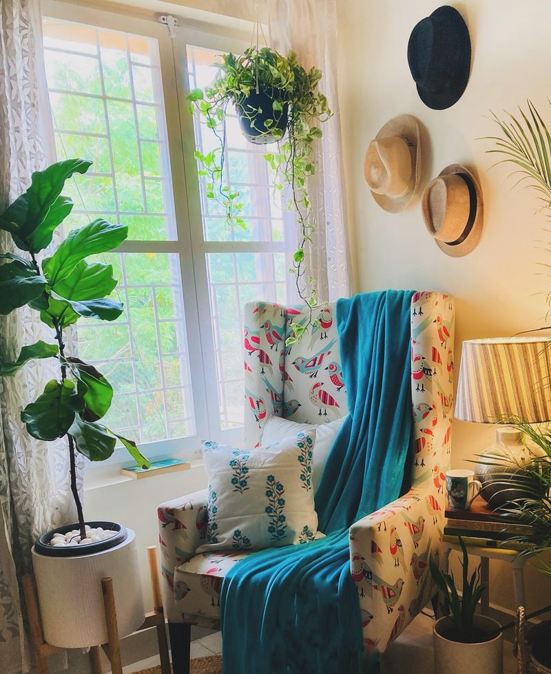 Plant-Themed Reading Nook