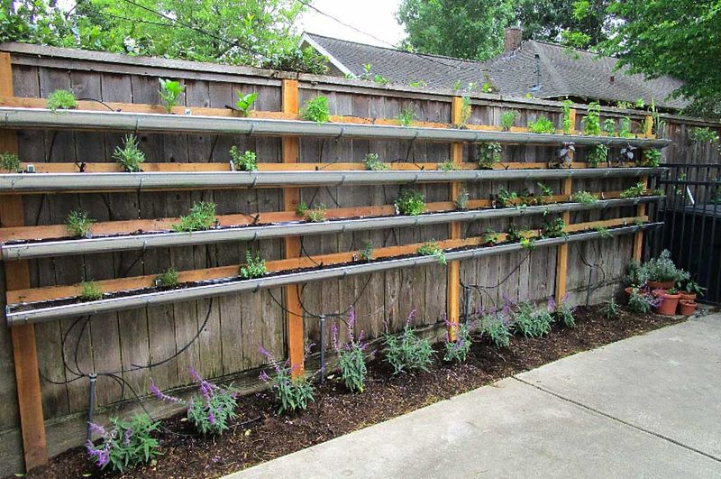 Rain Gutter Herb Planter