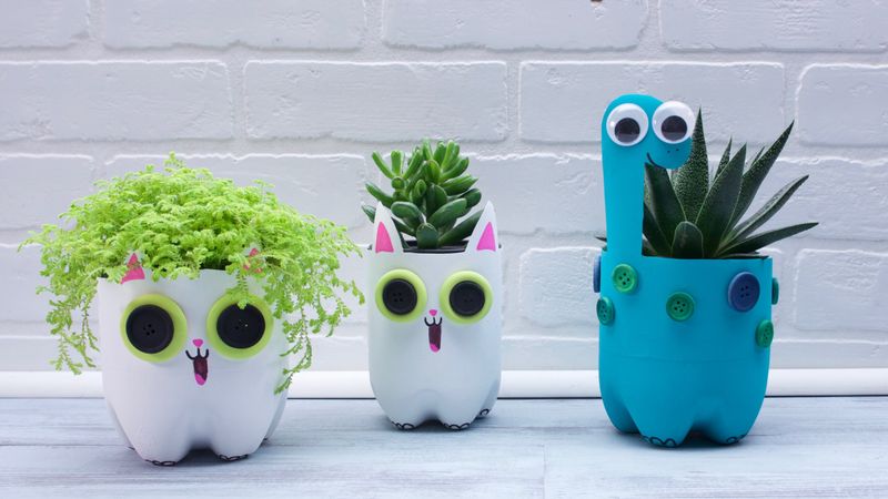 Recycled Bottle Planters