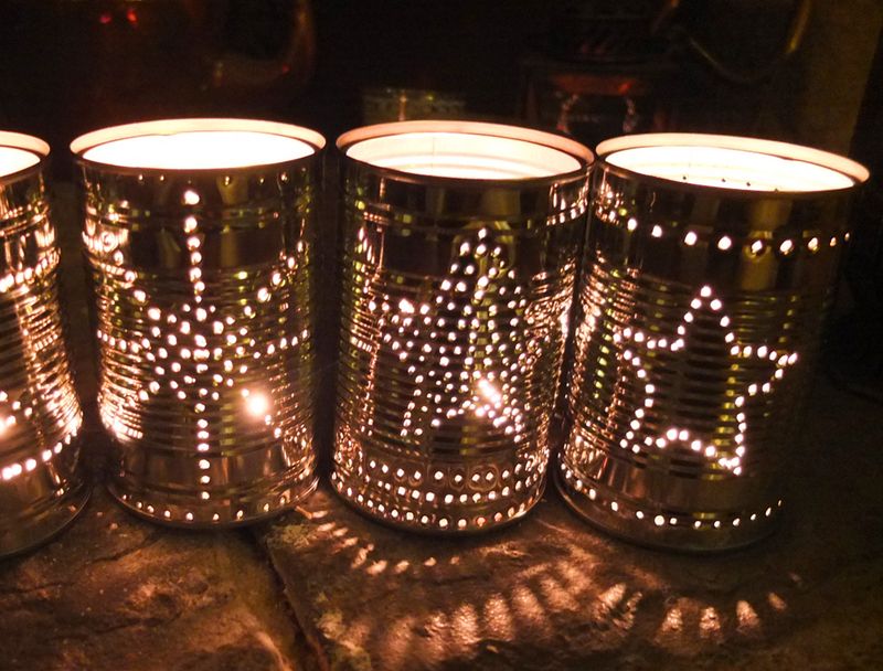 Recycled Tin Can Lanterns