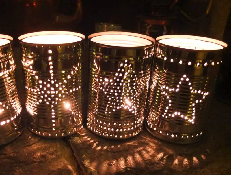 Recycled Tin Can Lanterns
