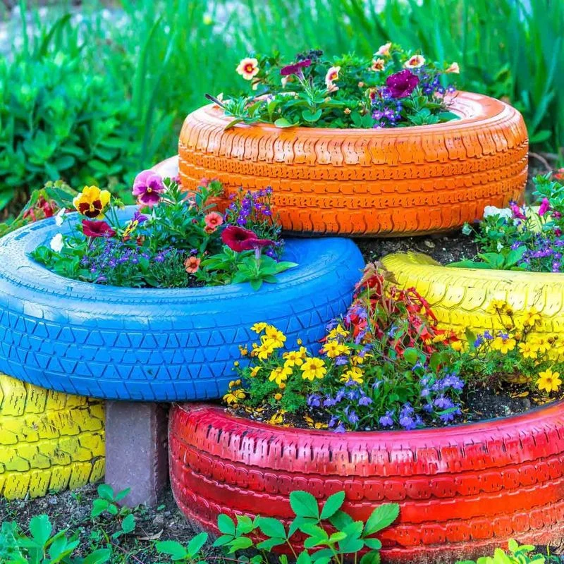 Recycled Tire Planters