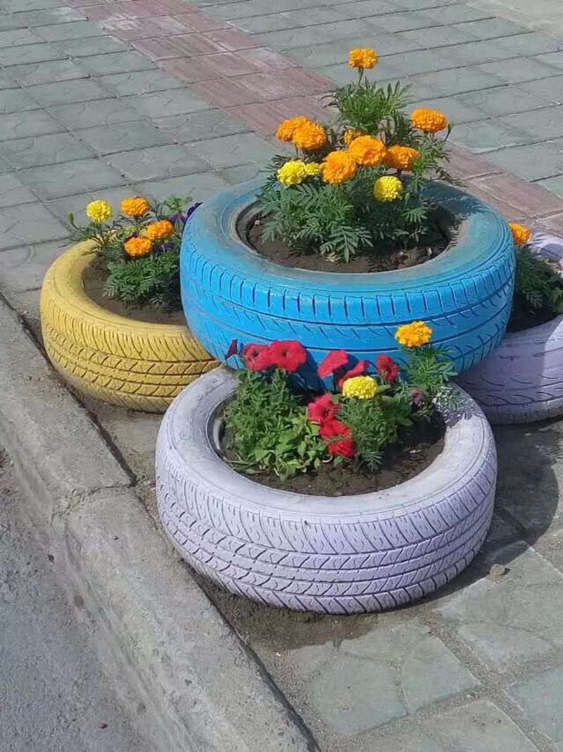 Recycled Tyre Planter