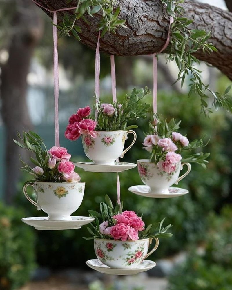 Repurposed Teacup Planters