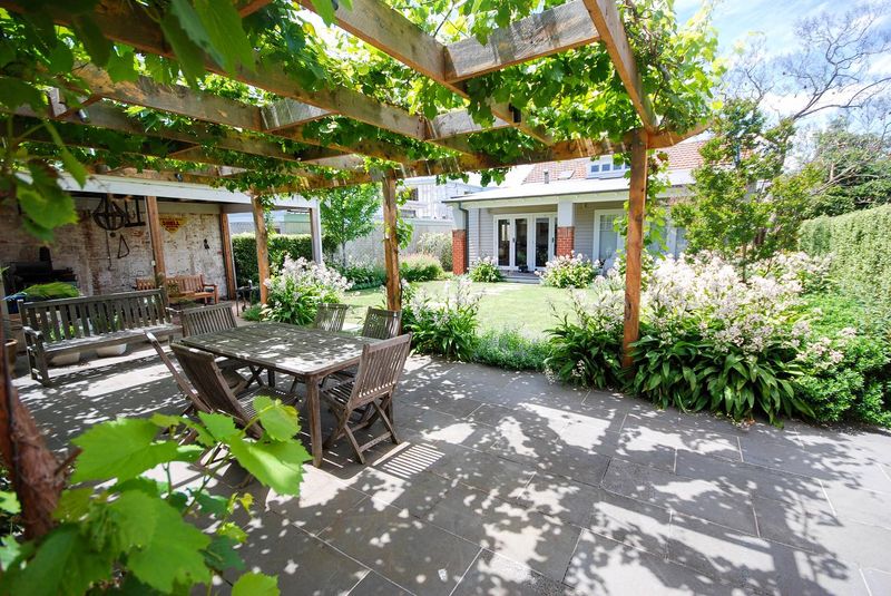 Shade-Providing Pergola with Vines