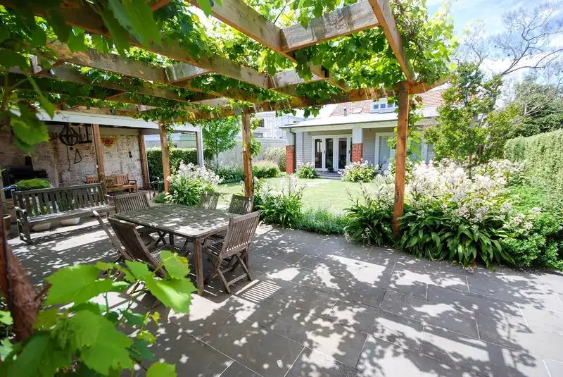 Shade-Providing Pergola with Vines