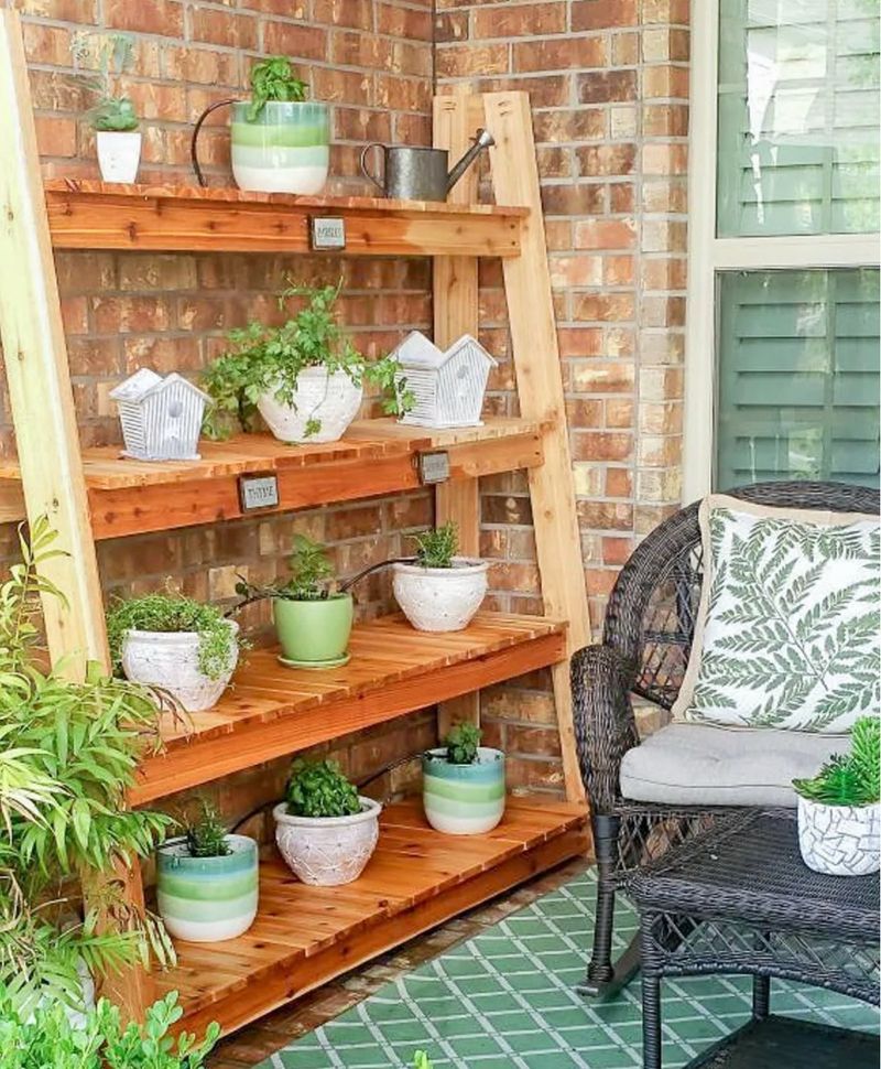 Tiered Plant Shelves