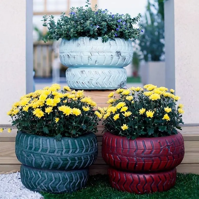 Tire Rim Planters