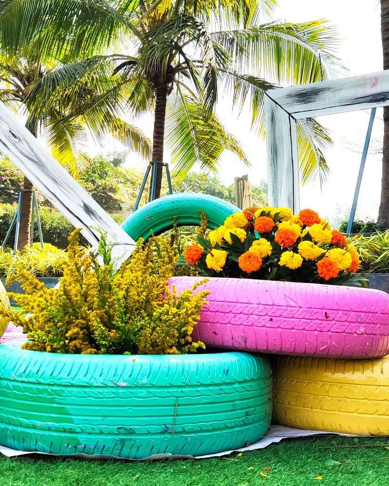 Upcycled Tire Planters