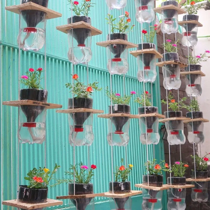 Vertical Garden from Plastic Bottles
