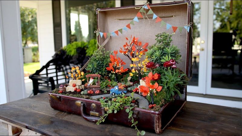 Vintage Suitcase Planter