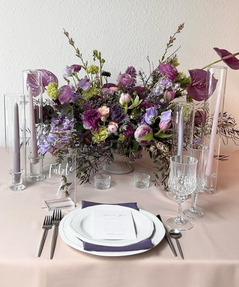 Lavender-Decorated Centerpieces