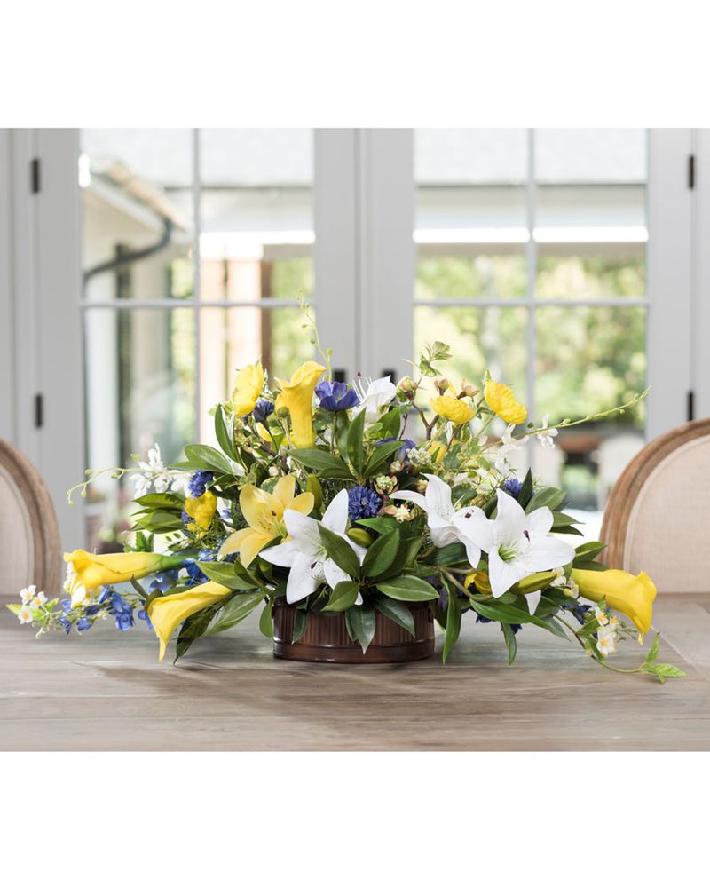 Lilies and Delphiniums