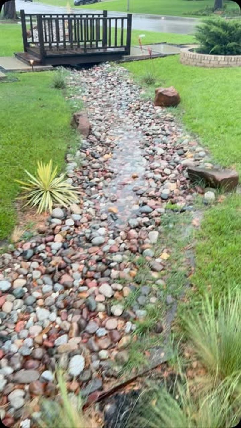 Dry Riverbed for Drainage and Texture
