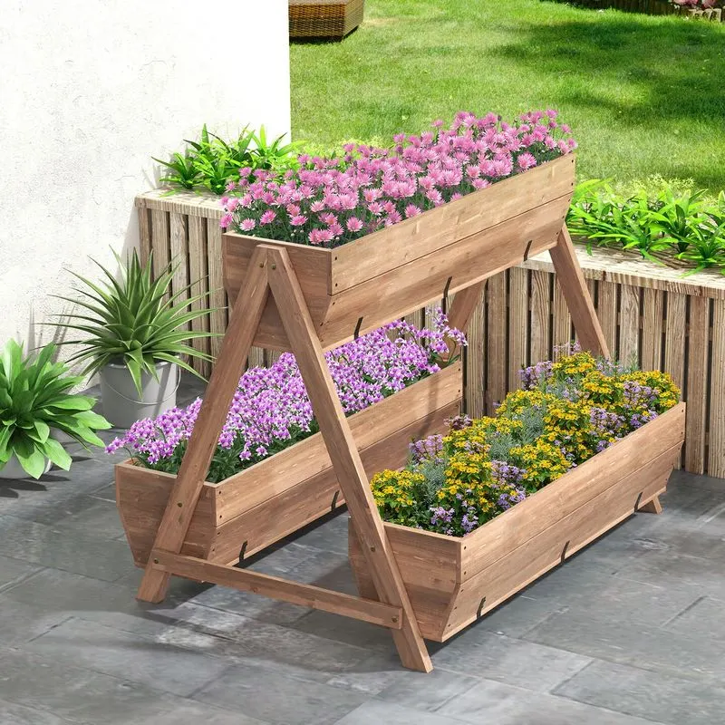 Vertical Wooden Box Planters