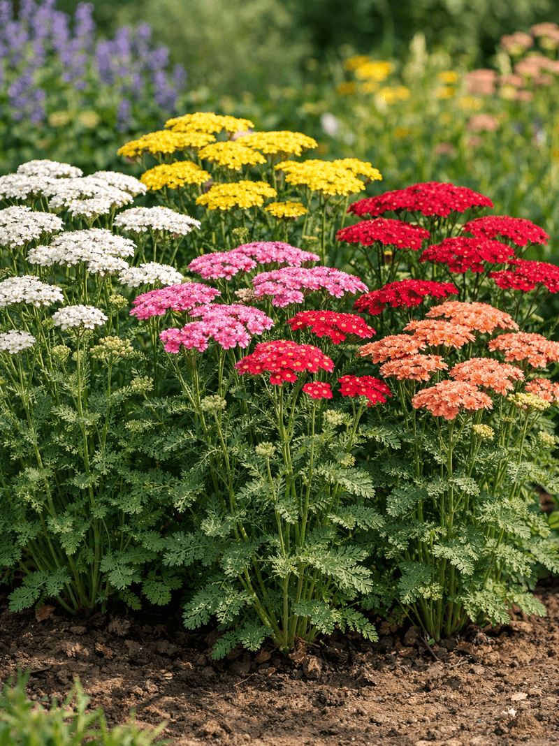Yarrow Unifies A Dry Bed With Flat Flower Clusters